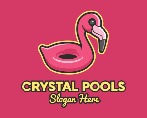 Pool - Flamingo Pool Float logo design