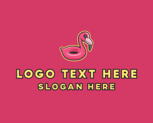 Flamingo Pool Float  logo design