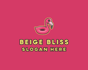 Flamingo Pool Float  logo design