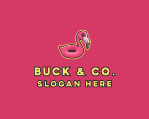 Flamingo Pool Float  logo design