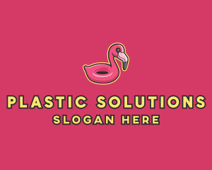 Plastic - Flamingo Pool Float logo design