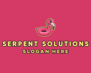 Flamingo Pool Float  logo design