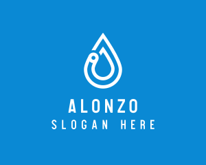 Modern Water Droplet  logo design