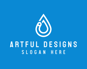 Modern Water Droplet  logo design