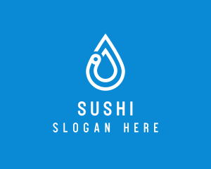 Modern Water Droplet  logo design