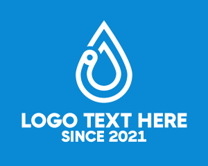Water Treatment - White Water Droplet logo design