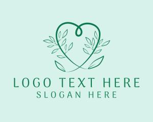 Organic Products - Heart Nature Leaf logo design