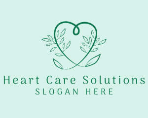 Heart Nature Leaf logo design