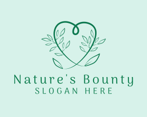 Heart Nature Leaf logo design