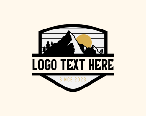 Hiking - Outdoor Summit Trip logo design