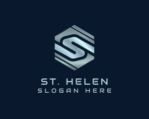 Metal Hexagon Company Letter S logo design