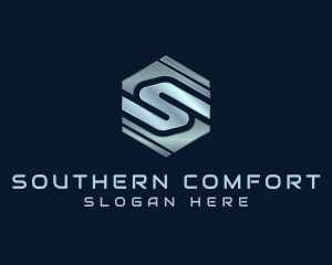 Metal Hexagon Company Letter S logo design