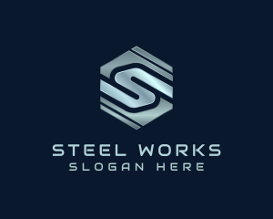 Metal Hexagon Company Letter S logo design