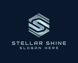 Metal Hexagon Company Letter S logo design