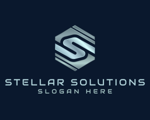 Metal Hexagon Company Letter S logo design