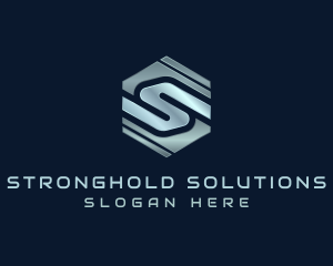 Metal Hexagon Company Letter S logo design