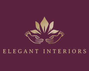 Elegant Lotus Hands logo design