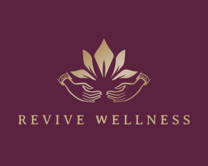 Rejuvenating - Elegant Lotus Hands logo design