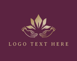 Lotus - Elegant Lotus Hands logo design