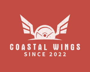 Winged Barbell Plate logo design