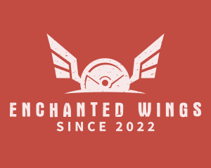 Winged Barbell Plate logo design