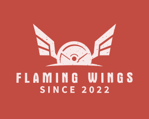 Wings - Winged Barbell Plate logo design