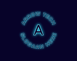 Blue Neon Badge logo design