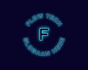 Blue Neon Badge logo design