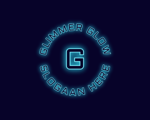 Blue Neon Badge logo design