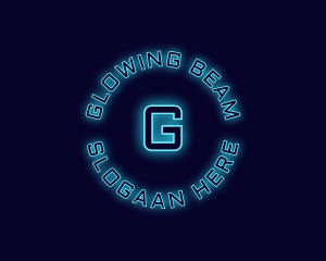 Blue Neon Badge logo design