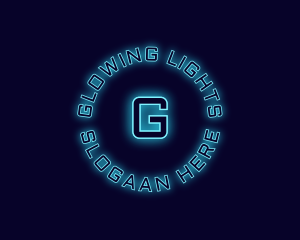 Blue Neon Badge logo design