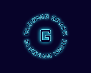 Blue Neon Badge logo design