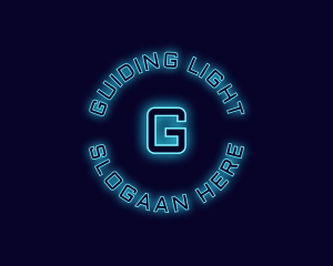 Blue Neon Badge logo design