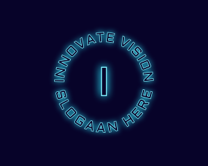 Blue Neon Badge logo design