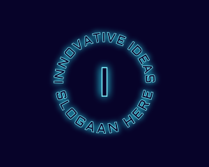 Blue Neon Badge logo design