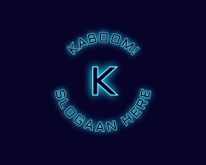 Blue Neon Badge logo design