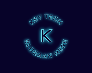 Blue Neon Badge logo design