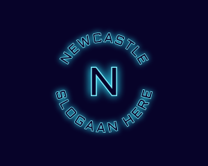 Blue Neon Badge logo design