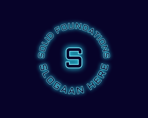 Neon - Blue Neon Badge logo design