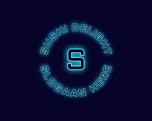 Blue Neon Badge logo design