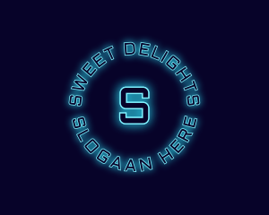 Neon - Blue Neon Badge logo design