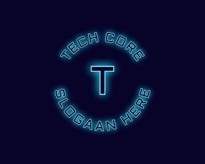 Blue Neon Badge logo design