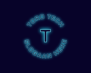 Blue Neon Badge logo design