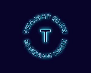 Blue Neon Badge logo design