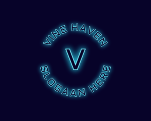 Blue Neon Badge logo design