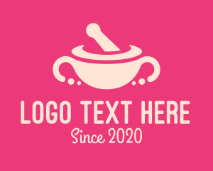Recipe - Pink Mortar & Pestle logo design