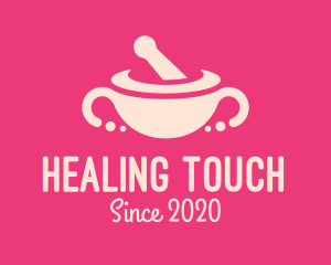 Pink Mortar & Pestle logo design