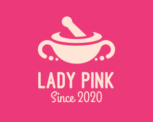 Pink Mortar & Pestle logo design