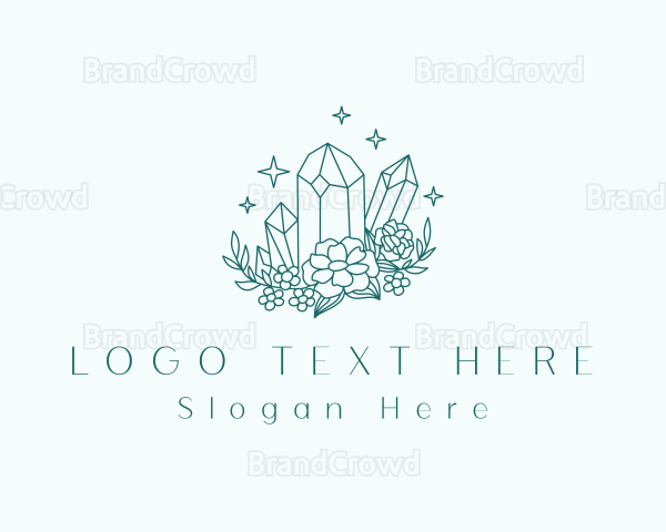 Floral Crystal Gemstone Logo