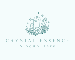 Floral Crystal Gemstone logo design